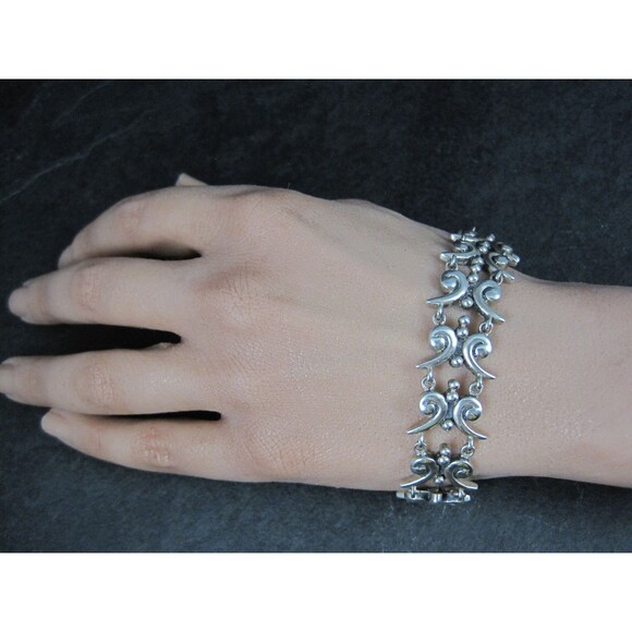Mark Wasserman Samara Bracelet Sterling Silver 7 Inches Vintage - Picture 9 of 9